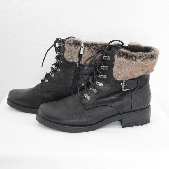 torrid Shoes - Torrid Black Faux Fur Hiker Boot (Wide Width) Size 12W